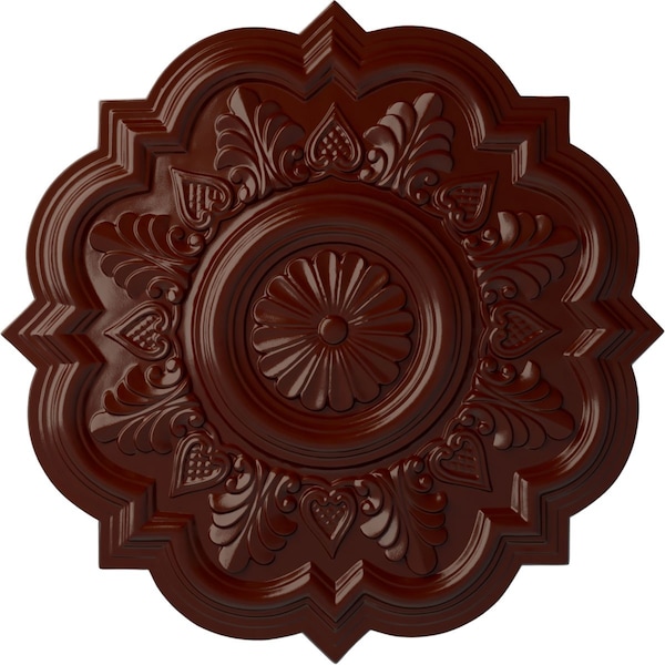Ekena Millwork Deria Ceiling Medallion (Fits Canopies up to 6"), Hand-Painted Brushed Mahogany, 20 1/4"OD x 1 1/2"P CM20DRBMF - main
